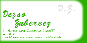 dezso zuberecz business card